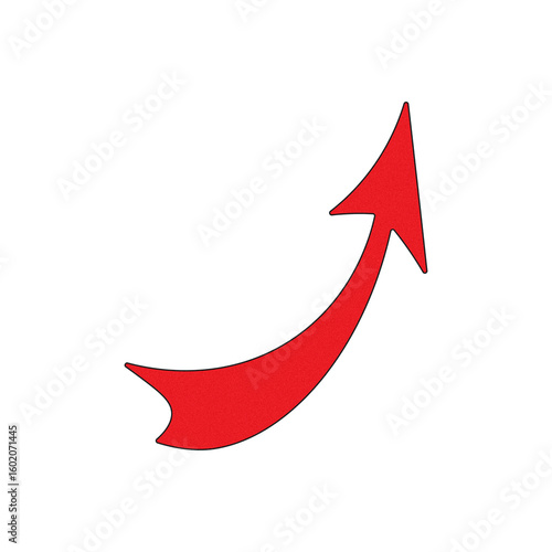 Wallpaper Mural Red curved arrow pointing upwards isolated on transparent background Torontodigital.ca