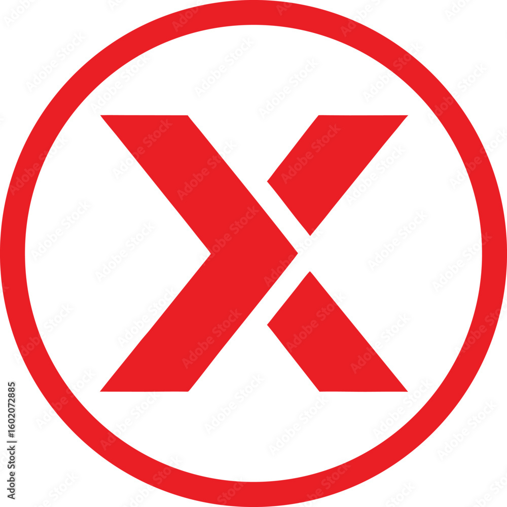 Fototapeta premium x logo red illustration vector