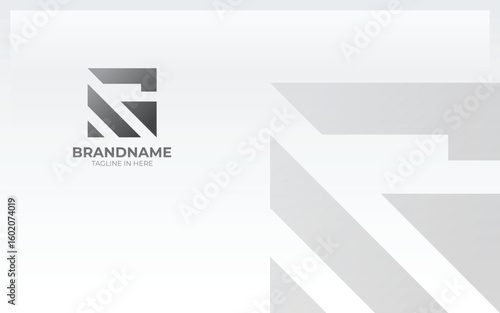 Letter G logo form with simple and modern shape in grey color