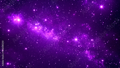 Purple Nebula with Cosmic Dust, and Stars.