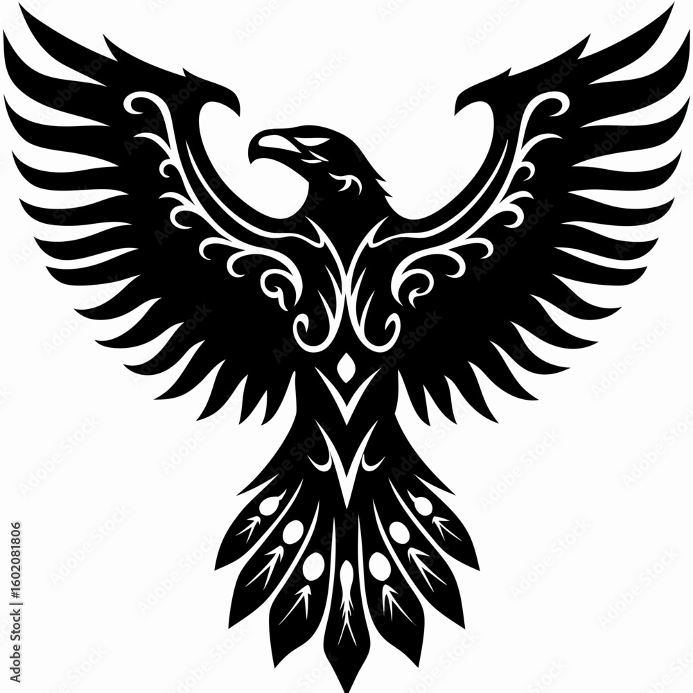 Obraz premium Soaring Phoenix Eagle Tattoo Design