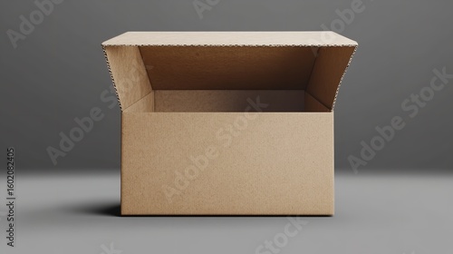 Open cardboard box for shipping and packing brown container package empty storage carton delivery moving supply 100 silhouette