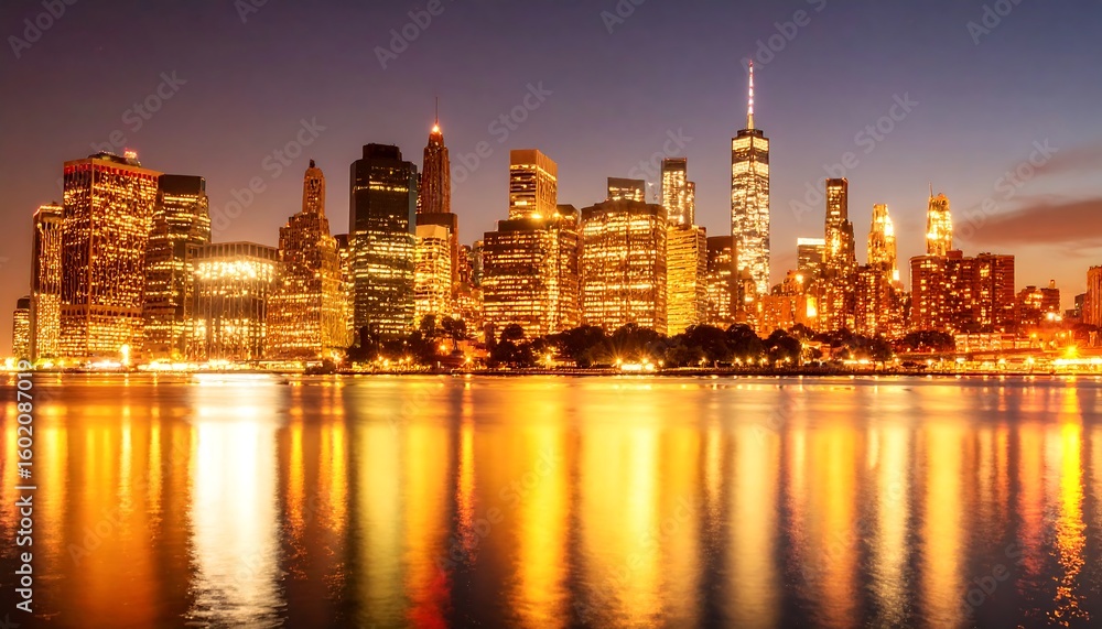 Fototapeta premium City skyline at golden hour