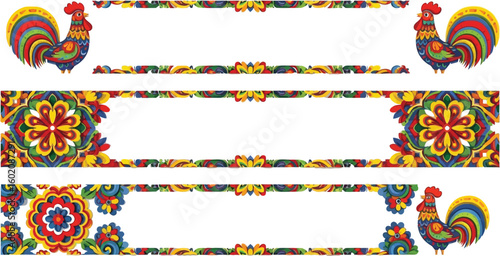 Colorful rooster banner design vector illustration template for graphic and web design use now