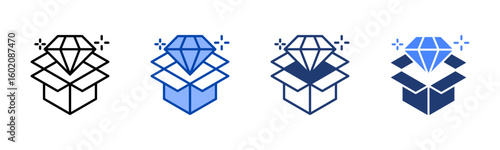 Value Proposition icon set multiple style collection