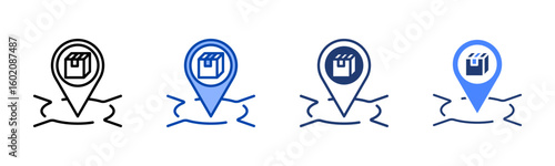 Brand Positioning icon set multiple style collection