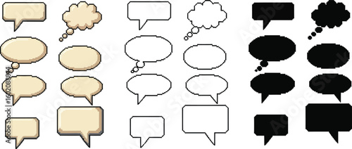 Download high resolution speech bubble vector set with different styles for free commercial use