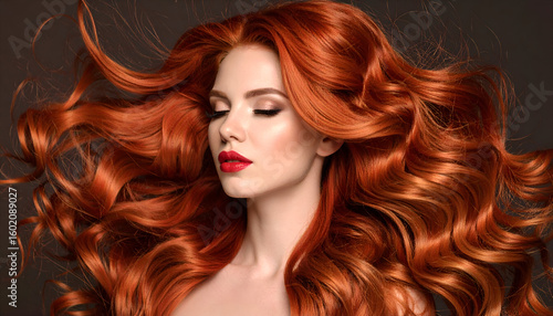 Wallpaper Mural Redhead woman with flowing hair, and beauty. Torontodigital.ca
