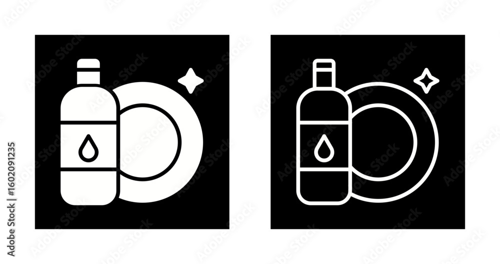 Obraz premium Dishwashing Vector Icon