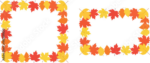 Autumn leaves frame vector design for thanksgiving and fall season backgrounds and templates art