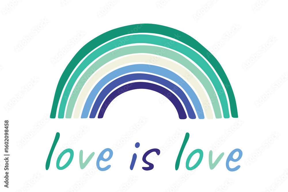 Fototapeta premium Colorful rainbow shape Gay men pride flag Happy pride day LGBTQIA community Pride Month Vector hand drawn doodle for posters, stickers, logo, cards