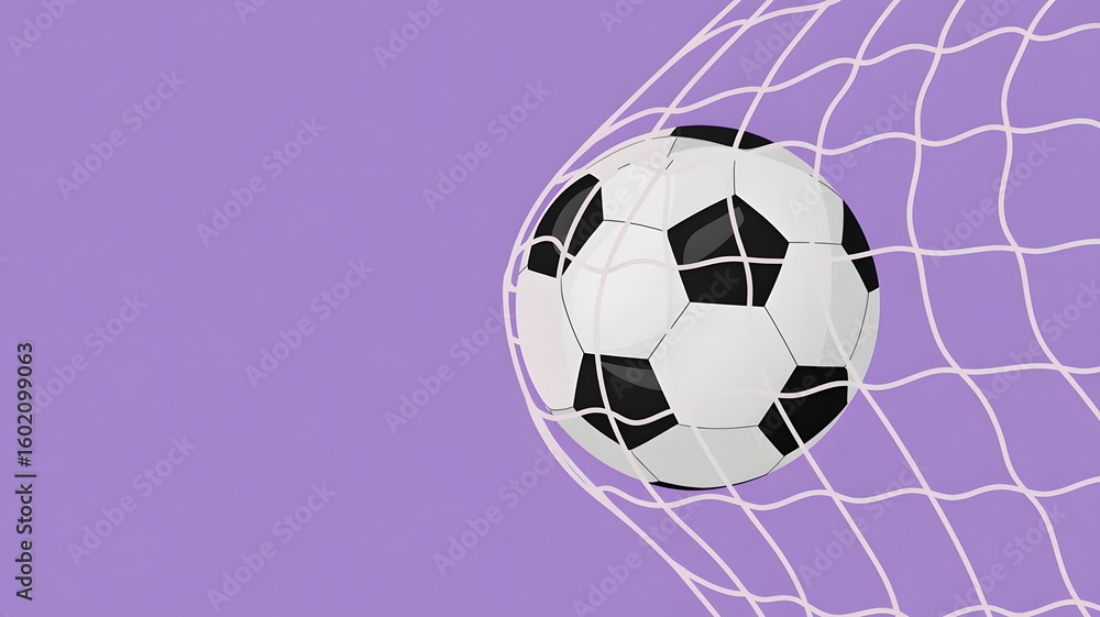 Fototapeta premium A football ball in a net