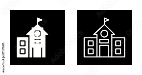 School Building Vector Icon