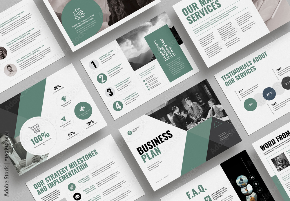 Business Plan Brochure Landscape Layout Stock Template | Adobe Stock