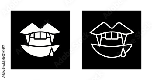 Vampire Fangs Vector Icon