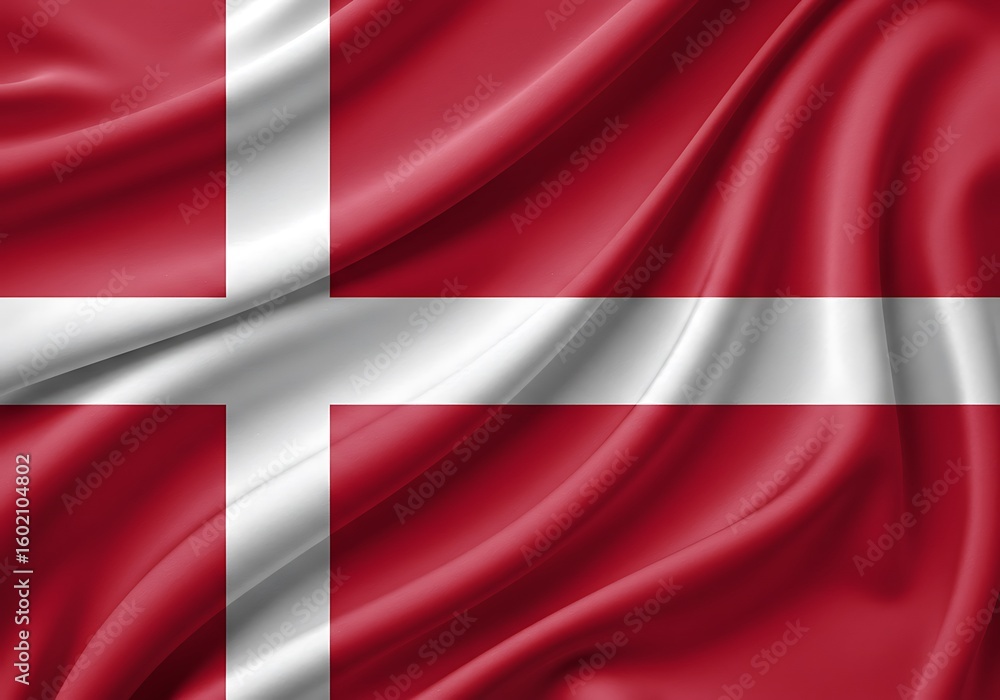 Obraz premium Textured image of the waving flag of Denmark, symbolizing national pride.