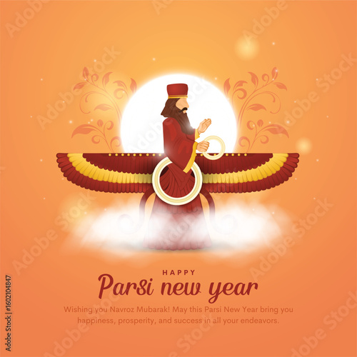 Iranian and Parsi new year or navroz mubarak (happy new year). Creative vector illustration design.
