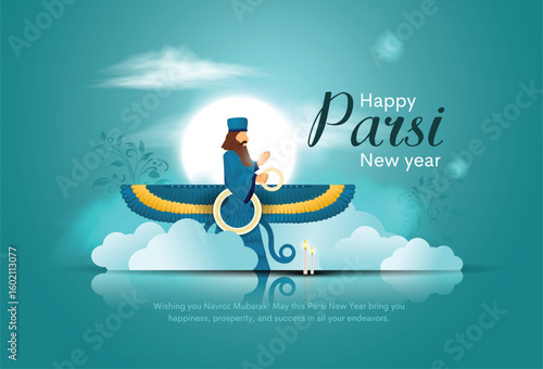 Iranian and Parsi new year or navroz mubarak (happy new year). Creative vector illustration design.