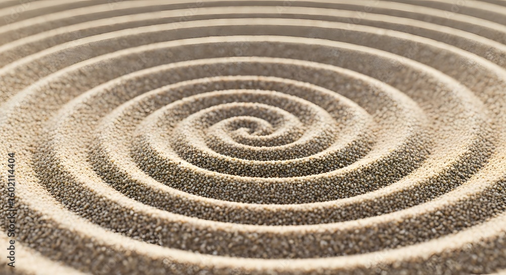 Naklejka premium Spiral Sand Pattern on Beige Minimalist Background