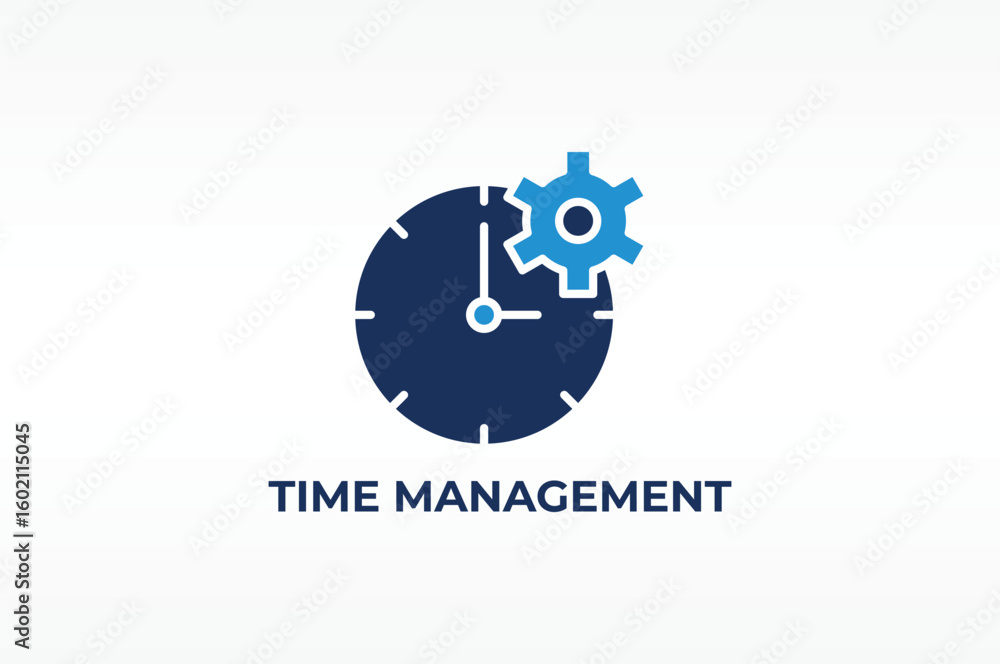 Obraz premium TIME MANAGEMENT vector, icon or logo sign isolated symbol illustration