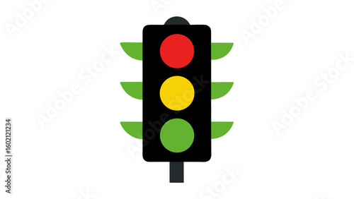 illustration of traffic light street signal