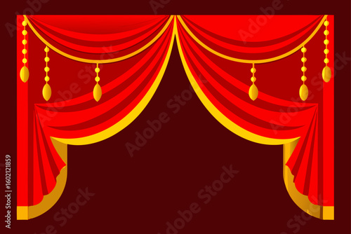 dramatic red velvet stage curtain