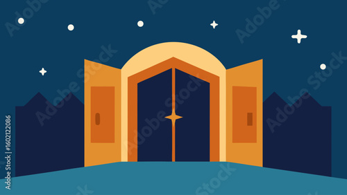 open stable doors christmas nativity scene holiday setting