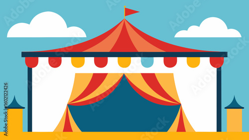 carnival stage circus tent curtains lights
