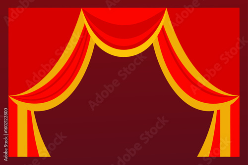 dramatic red velvet stage curtain