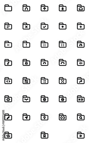 Simple and Clear Expanded Line_Folder Icon