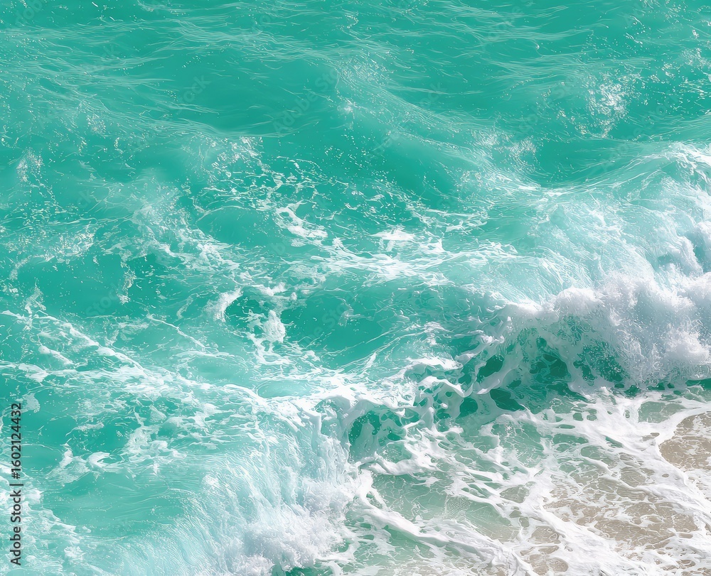 Fototapeta premium Turquoise waves crashing on a beach