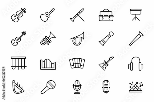 A graceful bundle capturing the essence of classical music with flowing, single-line renderings. Perfect for concert posters, music school branding, and artistic merchandise.