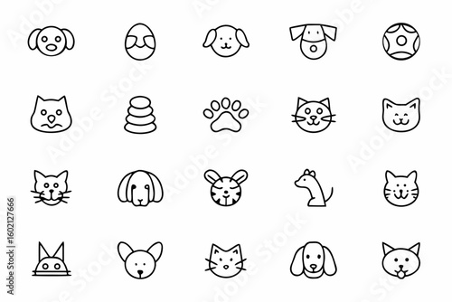 A charming bundle capturing the personality of cats and dogs in a clean single-line style. Ideal for pet branding, minimalist wall prints, and gift merch