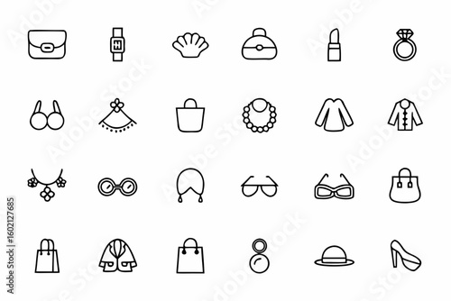 A versatile and minimal bundle illustrating daily-use accessories with timeless elegance. Great for planners, boutique flyers, and logo inspiration