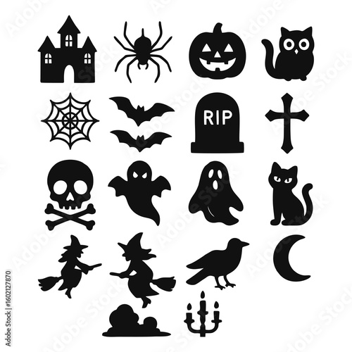 Halloween Silhouette Icon Set