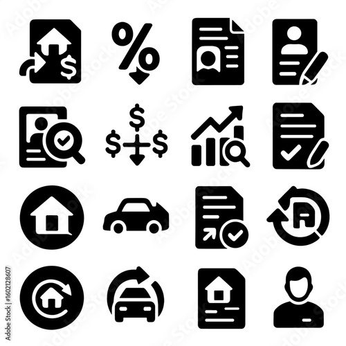 Interest vector stamp refinance rate personal loan refinancing icon badge form icons