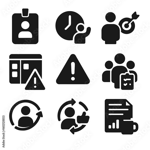 Coffee team quick report goal badge standup icon vector board icons daily