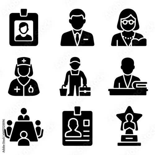 Staff icon counselor teacher vector desk id educational lounge icons janitor principal