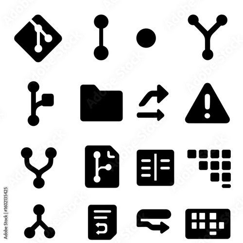 Arrows icon fork alert conflict clone vector icons version contribution control repository