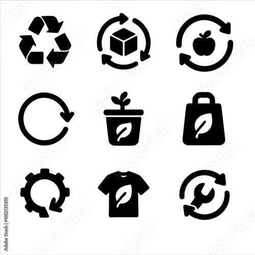 Arrows tool bin design circular vector icon second icons packaging recycling economy