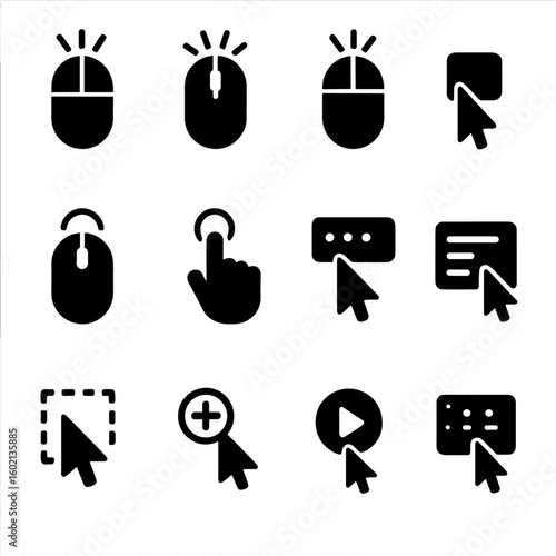 Play wheel icon click mouse menu context vector pointer icons drop to