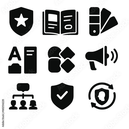 Strategy color consistency logo icons vector modern brand icon typography message branding