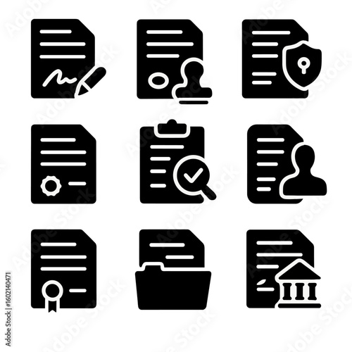 Document icons terms file court line legal icon vector official agreement