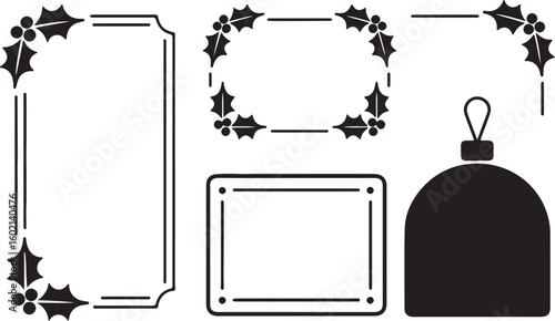 Traditional Christmas Icon Set – Ornaments, Gift, and Holly Decoration