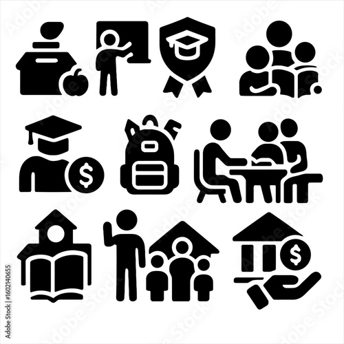 Vector program project support teacher learning icon icons donation supplies reading education