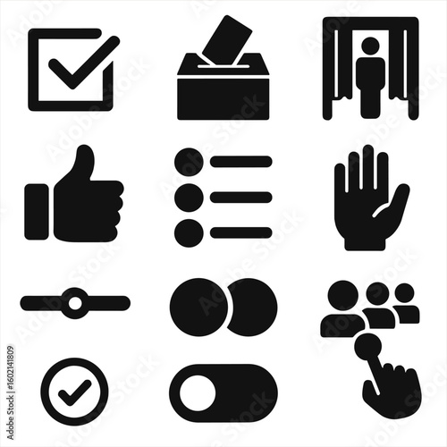 Modern no vector detailed paper bubbles icon circle voting letters icons scale