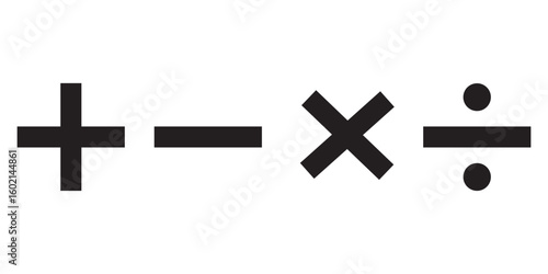 plus and minus vector icon, plus-minus math sign, positive and negative symbol, addition and subtraction sign, vector illustration on transparent background 
