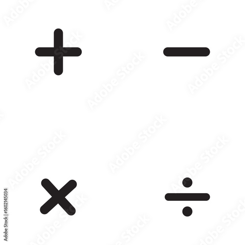 plus and minus vector icon, plus-minus math sign, positive and negative symbol, addition and subtraction sign, vector illustration on transparent background 