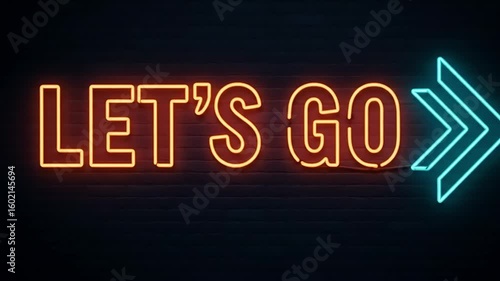 Neon Lets Go Arrow.