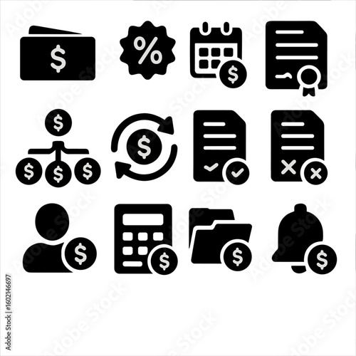 Personal loans loan borrower icons approval tracker debt vector file icon agreement